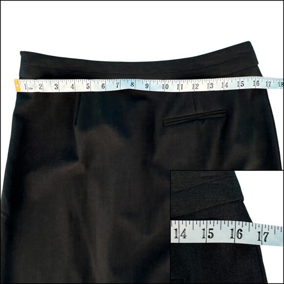 Adrienne Vittadini Pleat Front Career Skirt Size 8 Midi Charcoal - Picture 9 of 10
